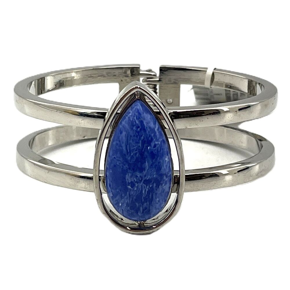Macy’s Sterling Silver Lapis Lazuli Gemstone Bracelet – Interlocking Design